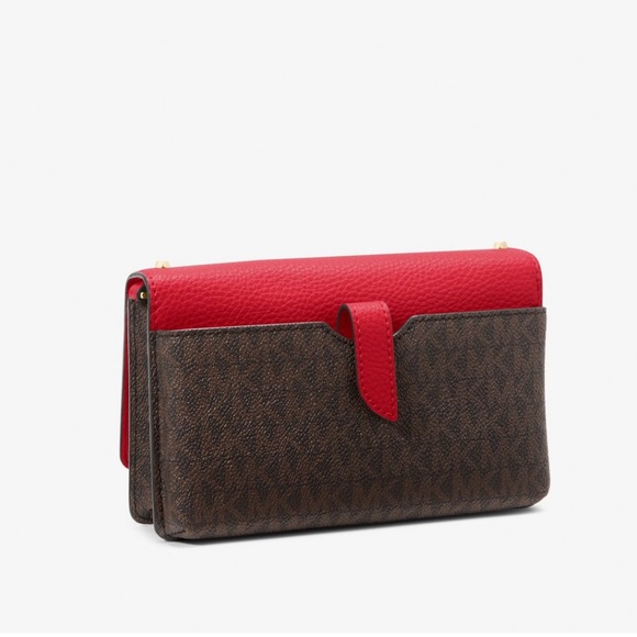 MICHAEL MICHAEL KORS Jet Set Small Studded Faux Leather Logo Phone Crossbody - Picture 16 of 16